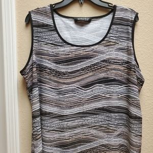 Kasper Wavy Print Short Sleeve blouse 1X